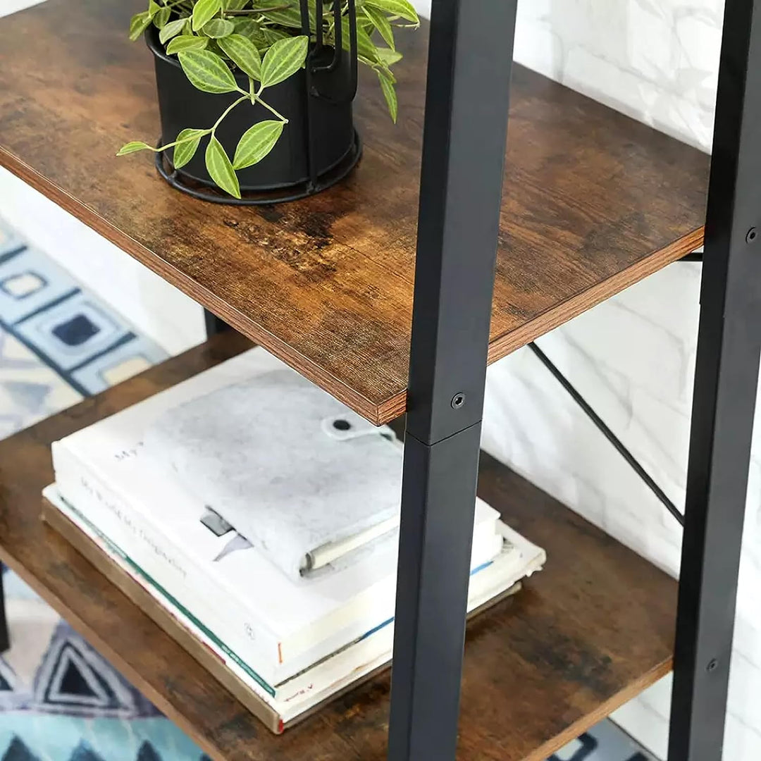 EKKIO 4-Tiers Metal Wood Ladder Shelf