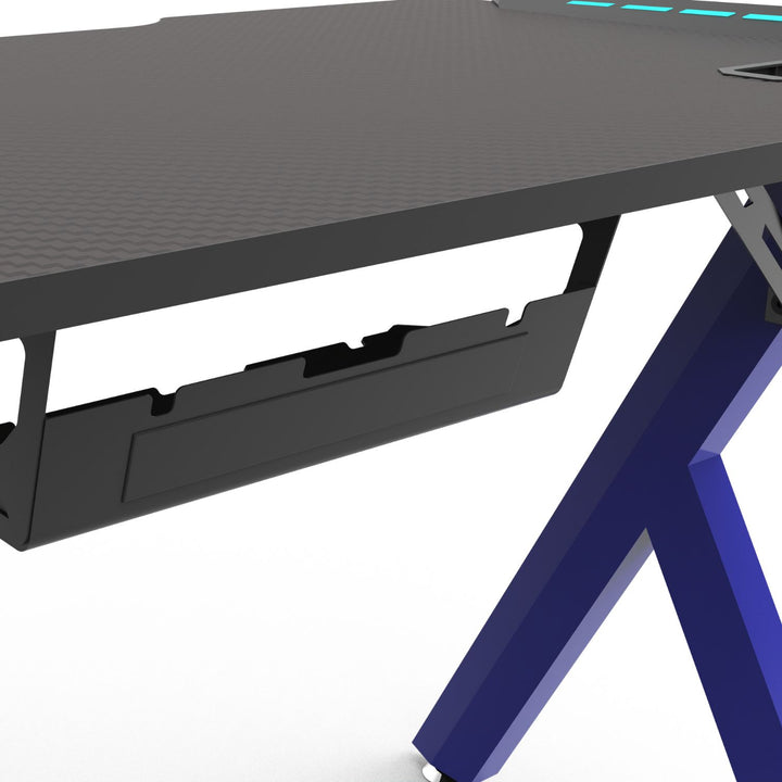 EKKIO RGB Gaming Desk Y Shape Blue 140cm