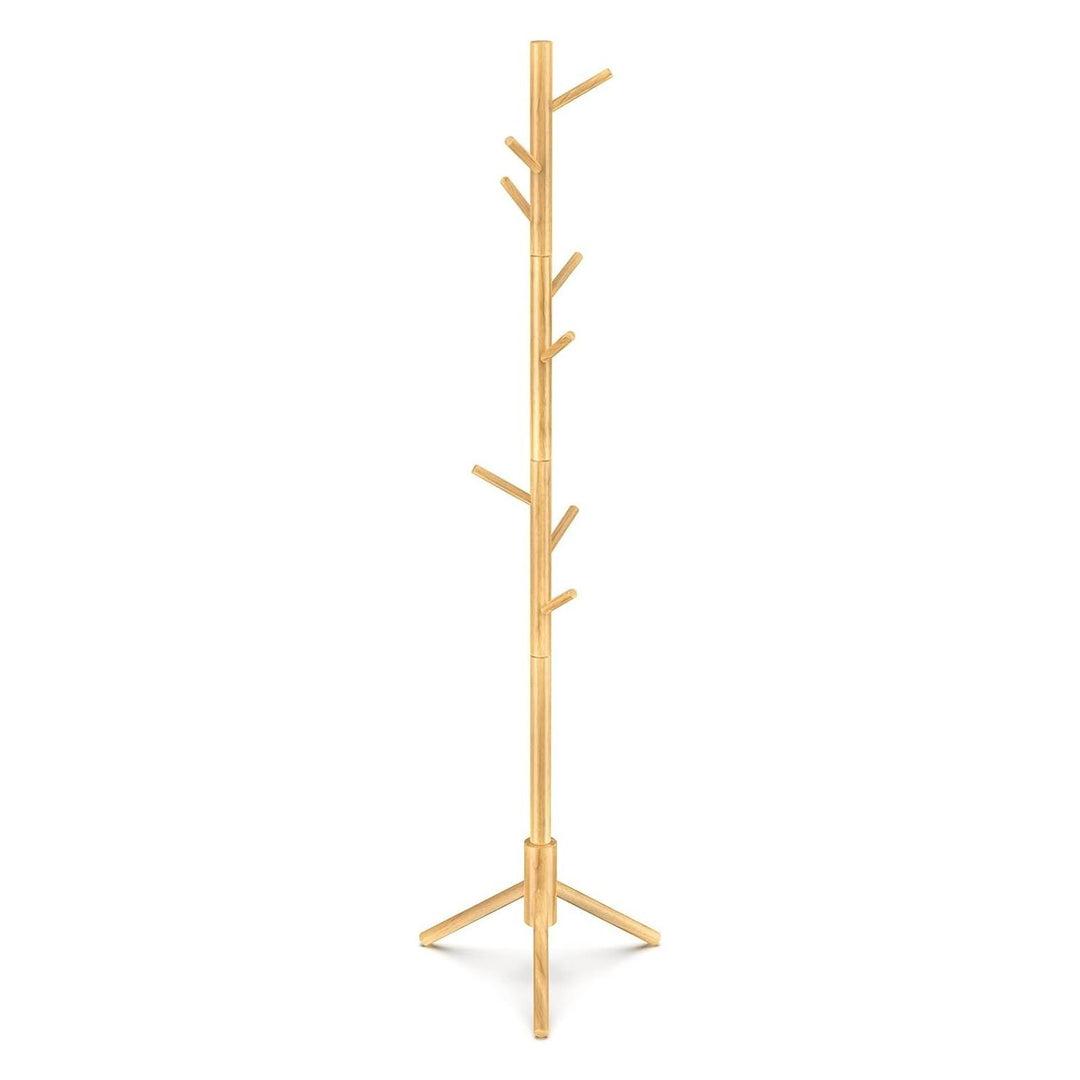 EKKIO 8 Hook Wood Coat Rack Stand (Wooden)