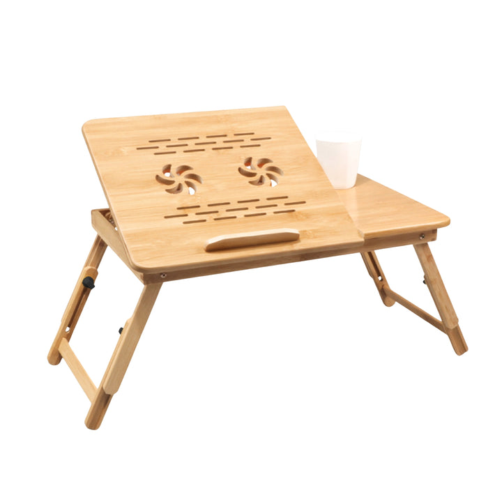 EKKIO Foldable Bamboo Laptop Bed Desk with Handles and Folding Legs