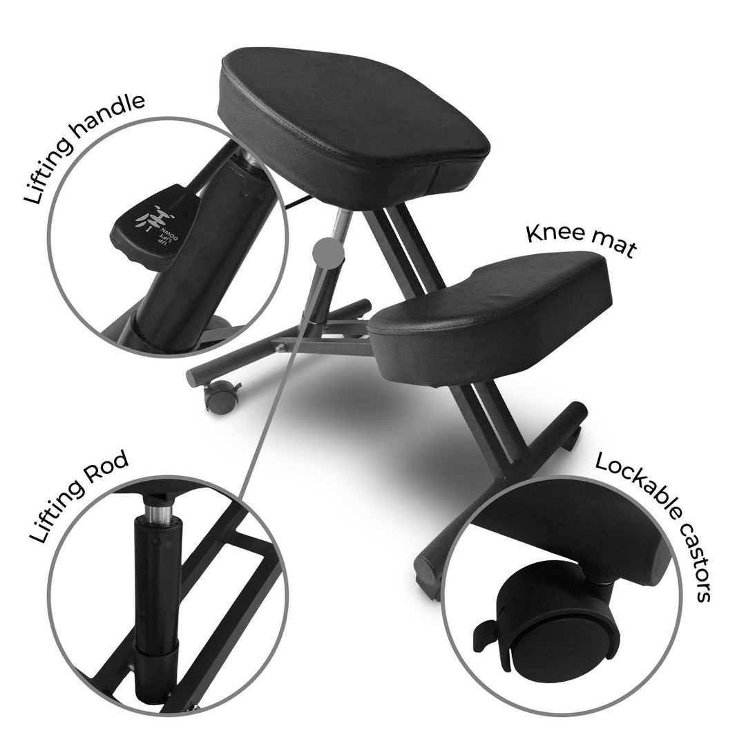 EKKIO Adjustable Ergonomic Office Kneeling Chair (Black)