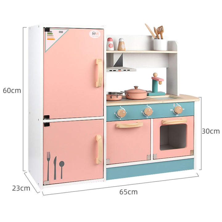 EKKIO Wooden Kitchen Playset for Kids (Refrigerator Kitchen Set)