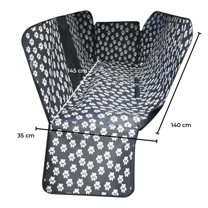 FLOOFI 140 x 145cm Pets Car Back Seat Cover Hammock (Black)