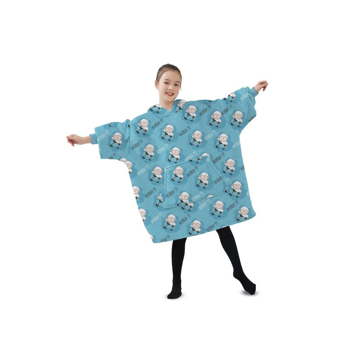 GOMINIMO Hoodie Blanket (Kids Sheep light blue )