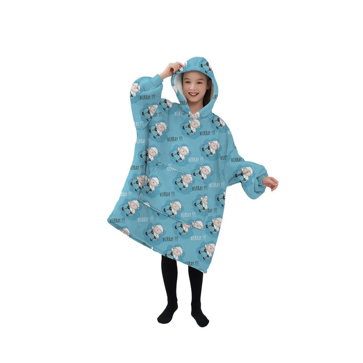 GOMINIMO Hoodie Blanket (Kids Sheep light blue )