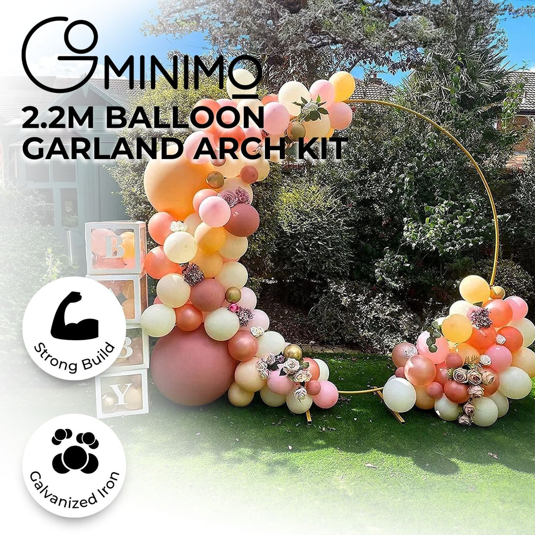 GOMINIMO 2.2 M Round Balloon Arch Kit(Gold)