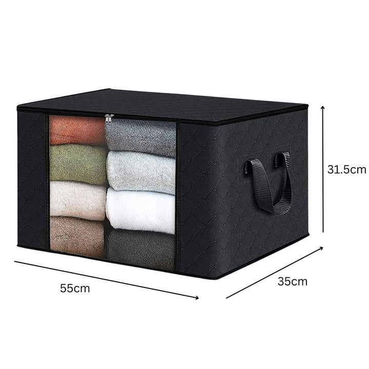 GOMINIMO 6 Pack 90L Clothes Storage Bag with Handles Black