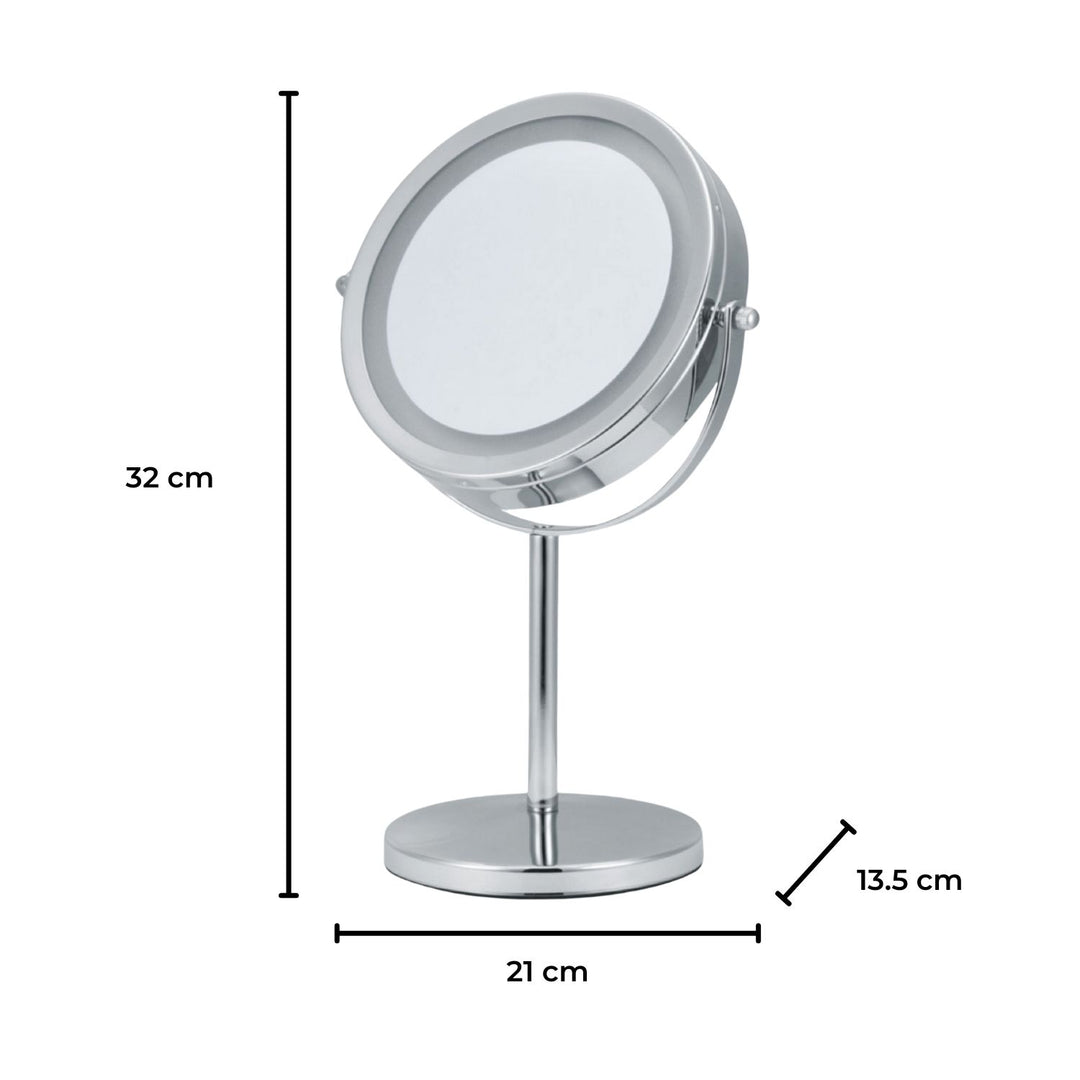 GOMINIMO 7 Inch LED Makeup Mirror with 10x Magnifying (Silver)