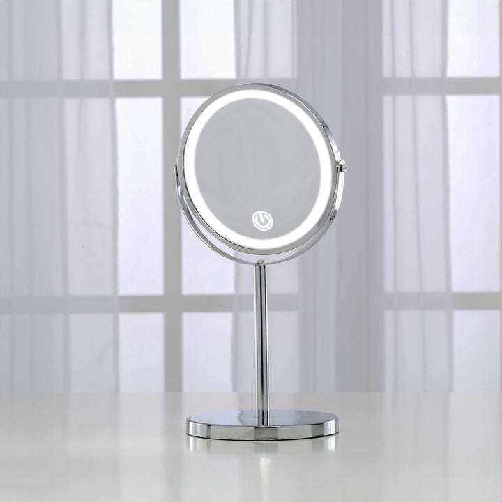 GOMINIMO 7 Inch LED Makeup Mirror with 10x Magnifying (Silver)