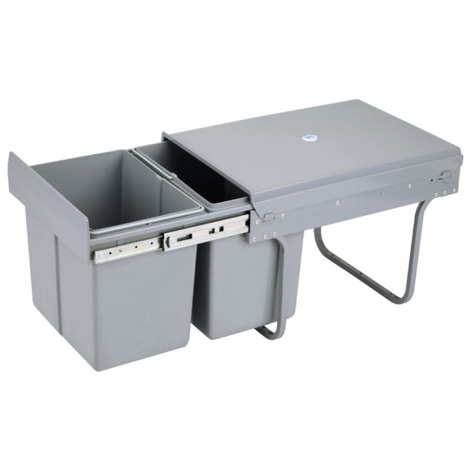 GOMINIMO 2x15L Kitchen Twin Pull Out Bin (Grey)