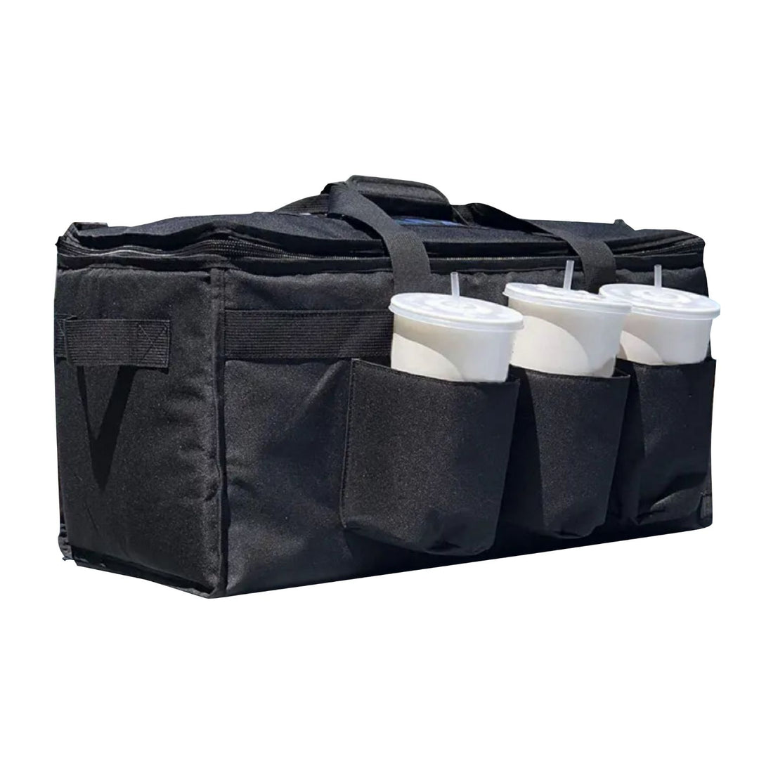 GOMINIMO Insulated Food Delivery Bag with Cup Holders (Black & Grey)