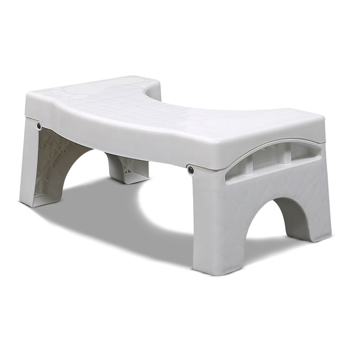 GOMINIMO Foldable Toilet Step Stool with Non-Slip Base (White)