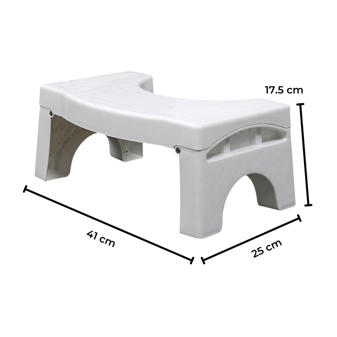 GOMINIMO Foldable Toilet Step Stool with Non-Slip Base (White)