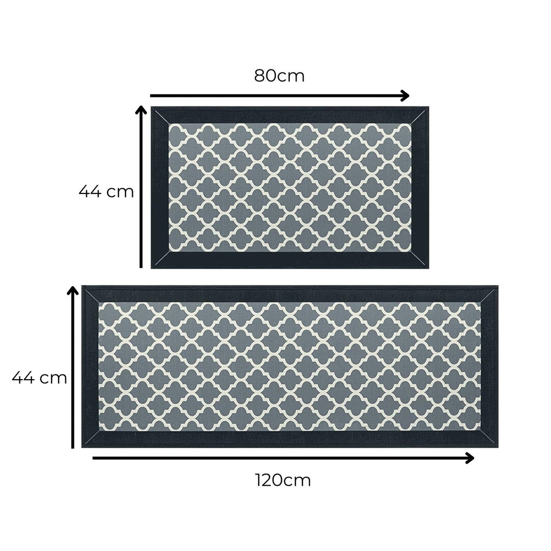 GOMINIMO 2 PCS Washable Non Slip Absorbent Kitchen Floor Mat (44x80+44x120cm, Black Lucky Clover)