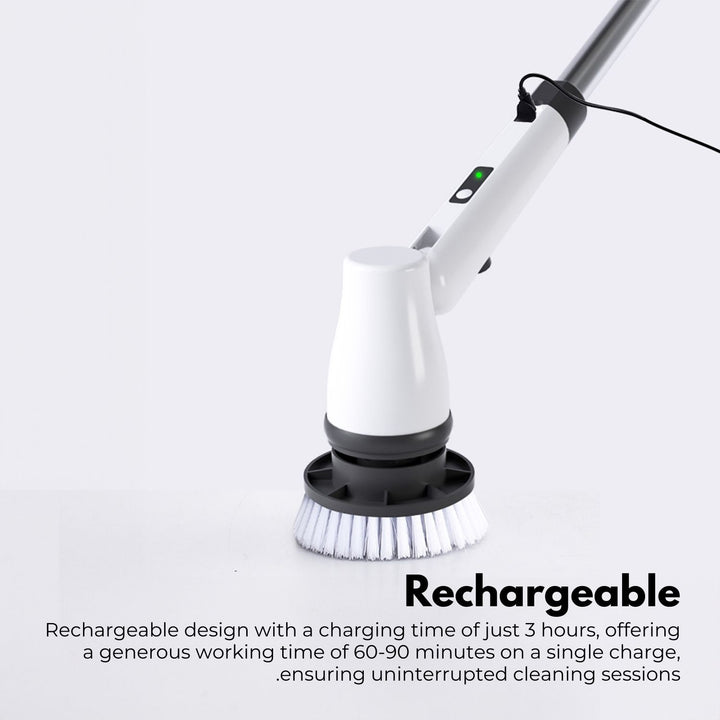 GOMINIMO Cordless Electric Spin Scrubber with 7 Replaceable Brush Heads (White)