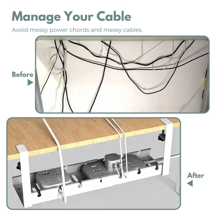 GOMINIMO Retractable Cable Management Tray- No Drilling Type (White)