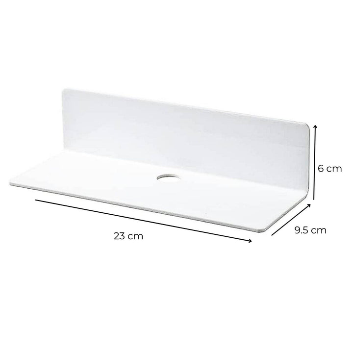 GOMINIMO Acrylic Floating Wall Shelf Set of 4 with Cable Clips (White)