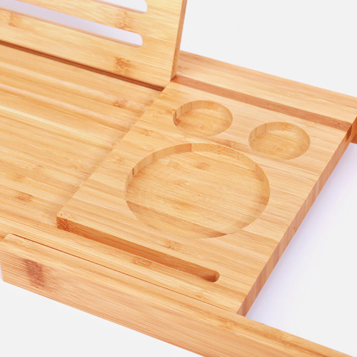 GOMINIMO Expandable Bamboo Bathup Caddy Trays