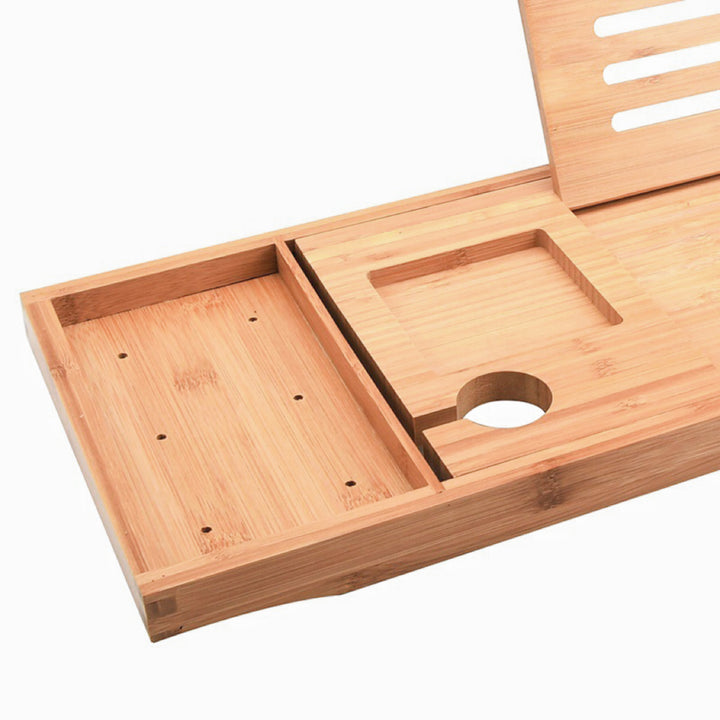 GOMINIMO Expandable Bamboo Bathup Caddy Trays