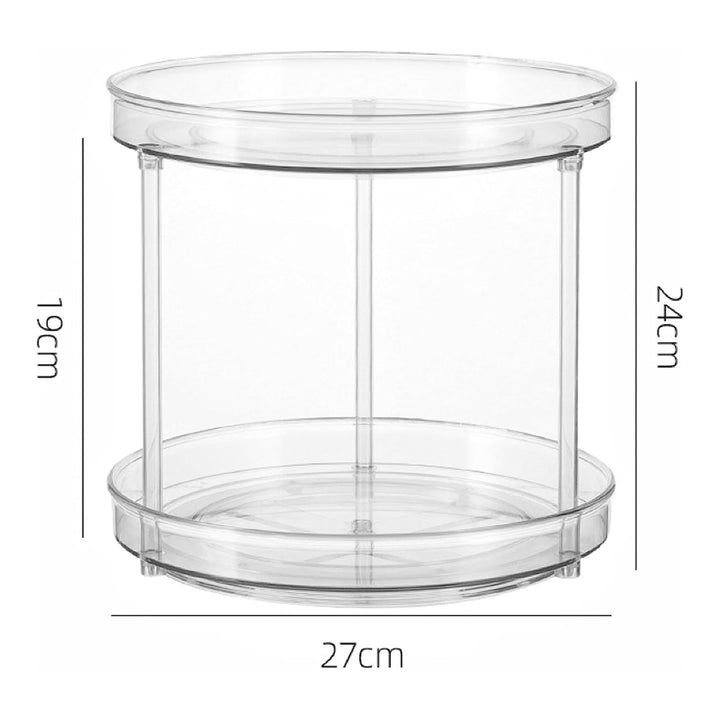 GOMINIMO 2 Tier Turntable Cabinet Organizer (Transparent)