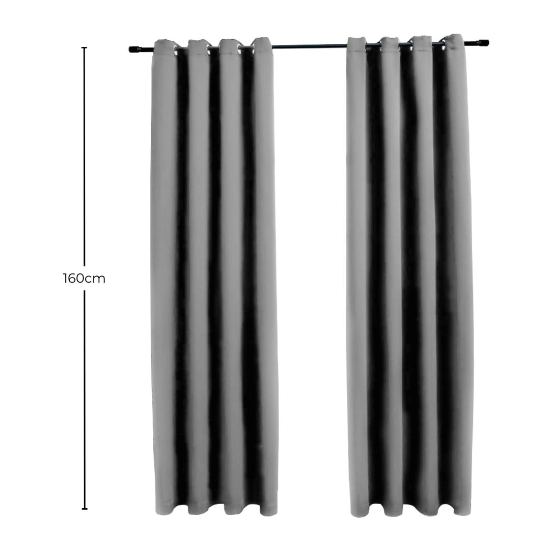 GOMINIMO Blackout Window Curtains for Thermal Insulated Room (Set of 2, W132cm x D160cm, Light Grey)