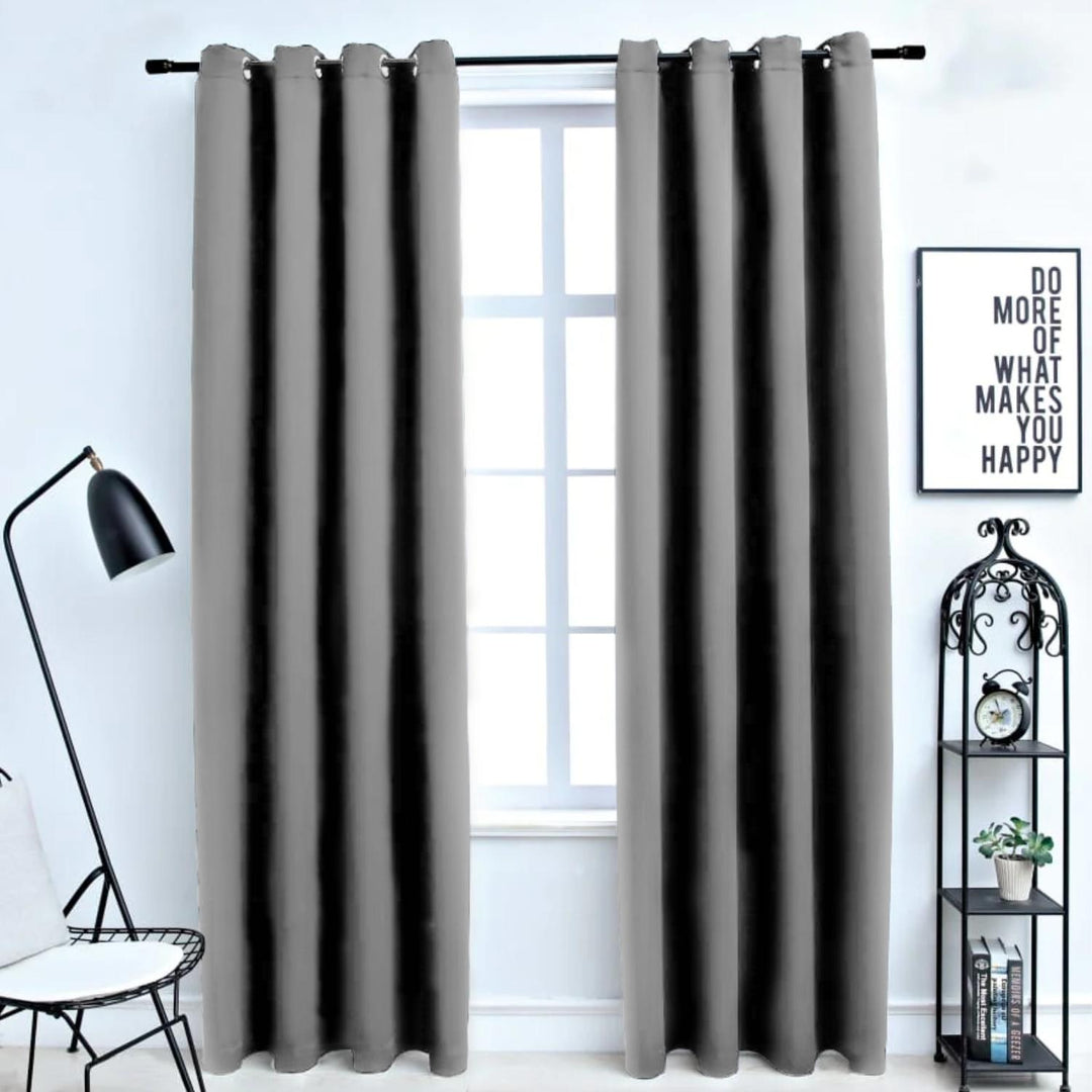 GOMINIMO Blackout Window Curtains for Thermal Insulated Room (Set of 2, W132cm x D243cm, Light Grey)