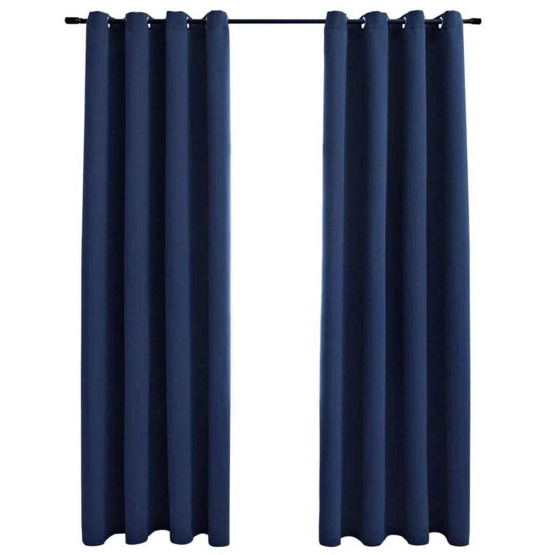 GOMINIMO Blackout Window Curtains for Thermal Insulated Room (Set of 2, W132cm x D213cm, Dark Blue)