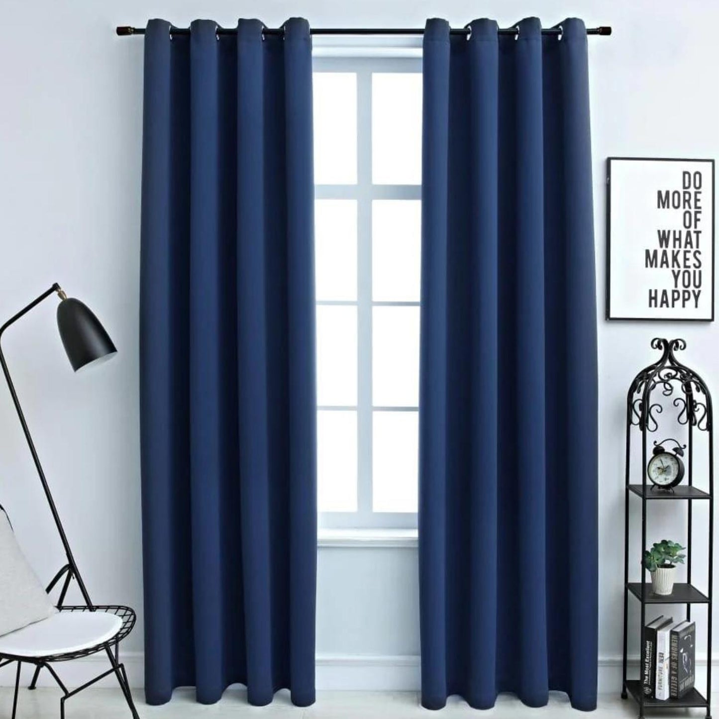 GOMINIMO Blackout Window Curtains for Thermal Insulated Room (Set of 2, W132cm x D213cm, Dark Blue)