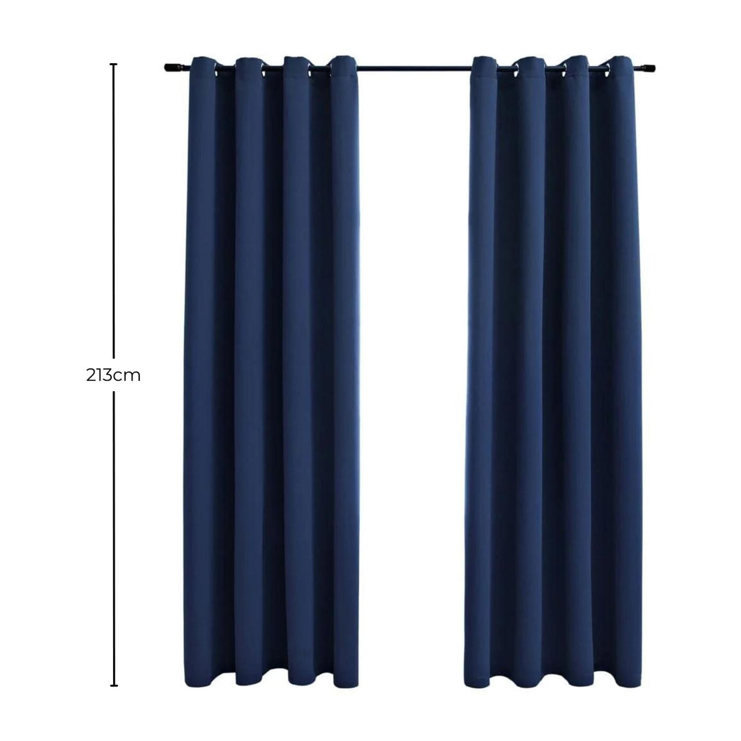 GOMINIMO Blackout Window Curtains for Thermal Insulated Room (Set of 2, W132cm x D213cm, Dark Blue)