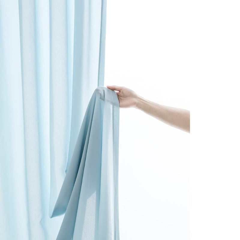 GOMINIMO Natural Linen Blended Curtains (Set of 2, W132cm x D243cm, Dark Blue)