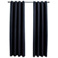 GOMINIMO Blackout Window Curtains for Thermal Insulated Room (Set of 2, W132cm x D160cm, Black)