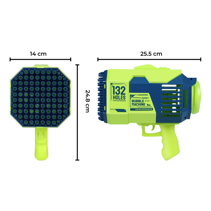 GOMINIMO 132 Holes Bubbles Machine Gun for Kids (Dark Blue and Green)