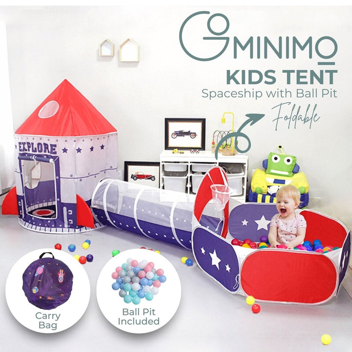 GOMINIMO Kids 3 in 1 Spaceship Tent (Purple and Red)