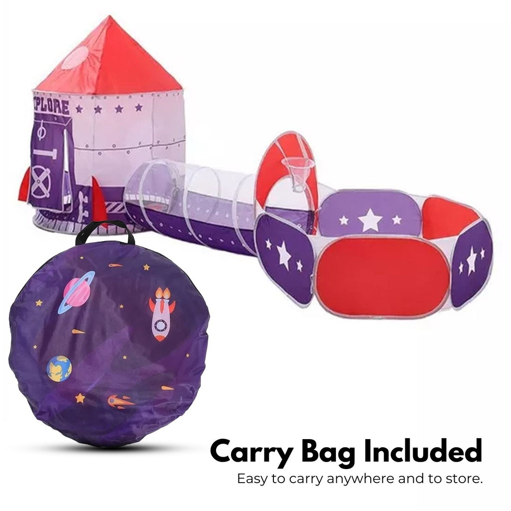 GOMINIMO Kids 3 in 1 Spaceship Tent (Purple and Red)