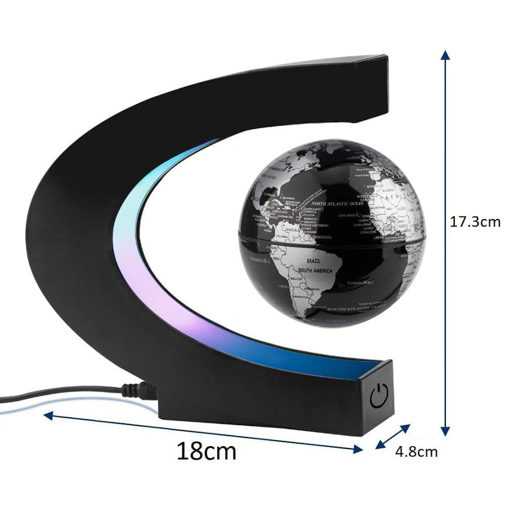 GOMINIMO Magnetic Levitation Floating Globe with LED Light (Black)