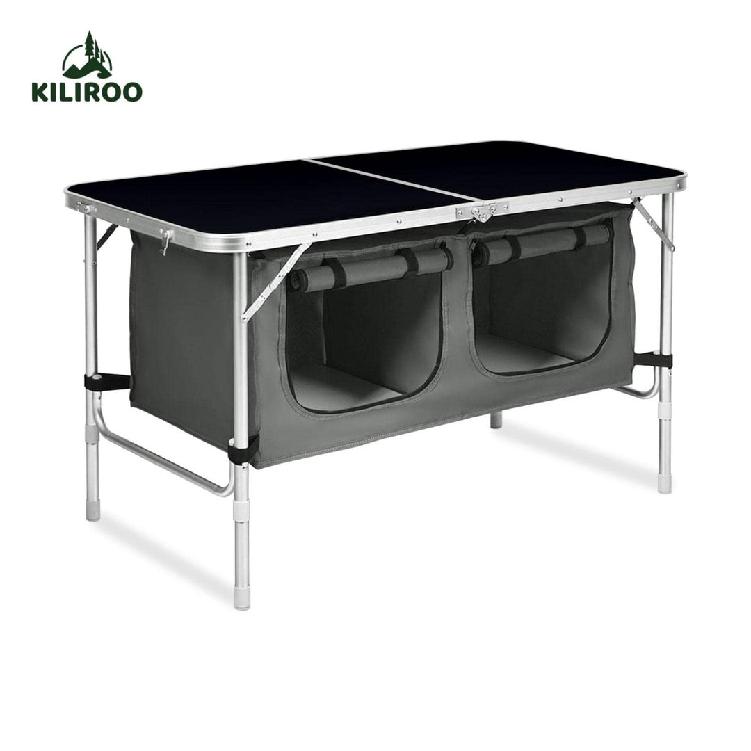 KILIROO Camping Table 120cm Black (With Grey Storage Bag)