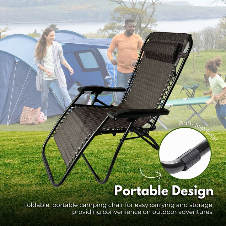 KILIROO Folding Reclining Camping Chair With Breathable Mesh (Argyle)