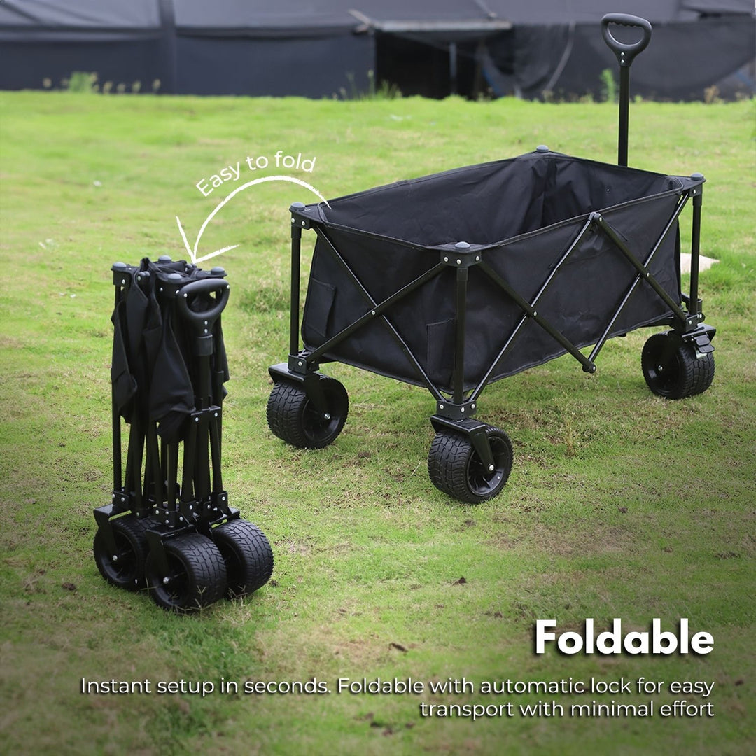 KILIROO Folding Wagon Trolley Cart (Black)