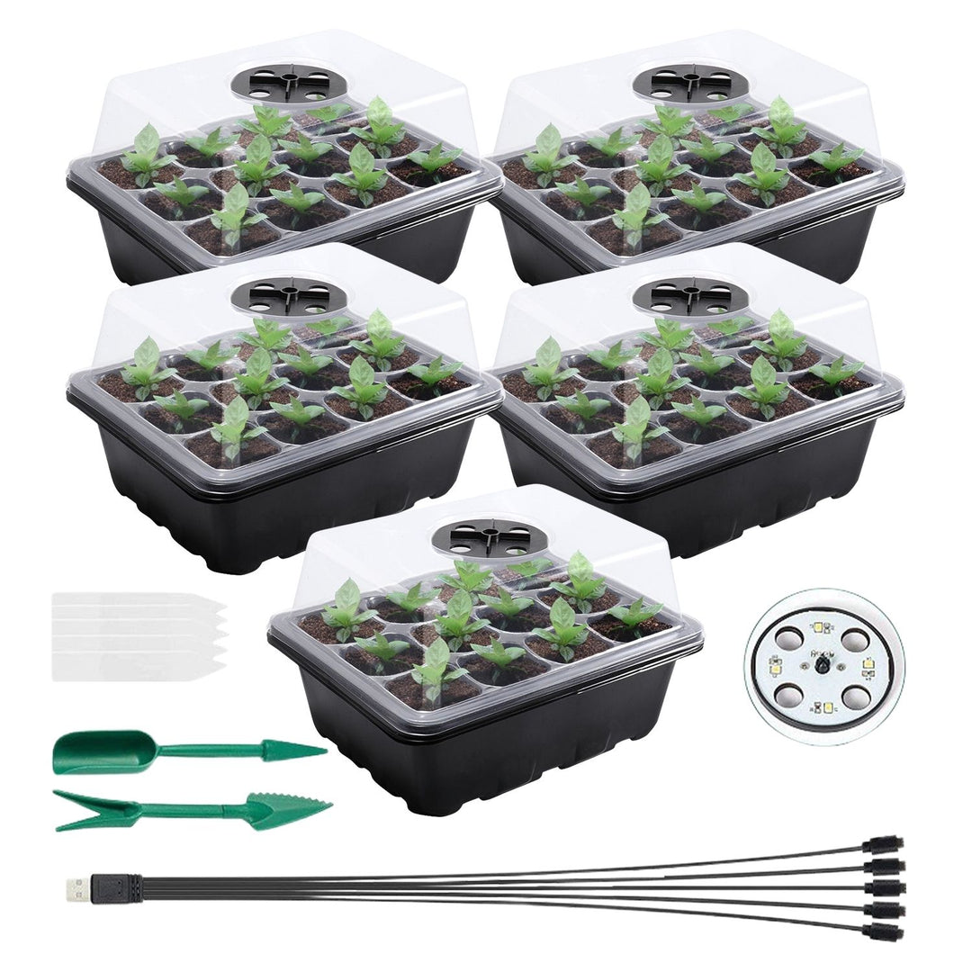 NOVEDEN Seed Starter Tray with Grow Light (12 Cells per Tray)