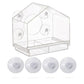 NOVEDEN Window Bird Feeder with Removable Tray Drain Holes and 4 Suction Cups (Transparent)