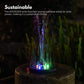 NOVEDEN Solar Fountain Water Pump for Bird Bath with RGB Color LED Lights (Black)