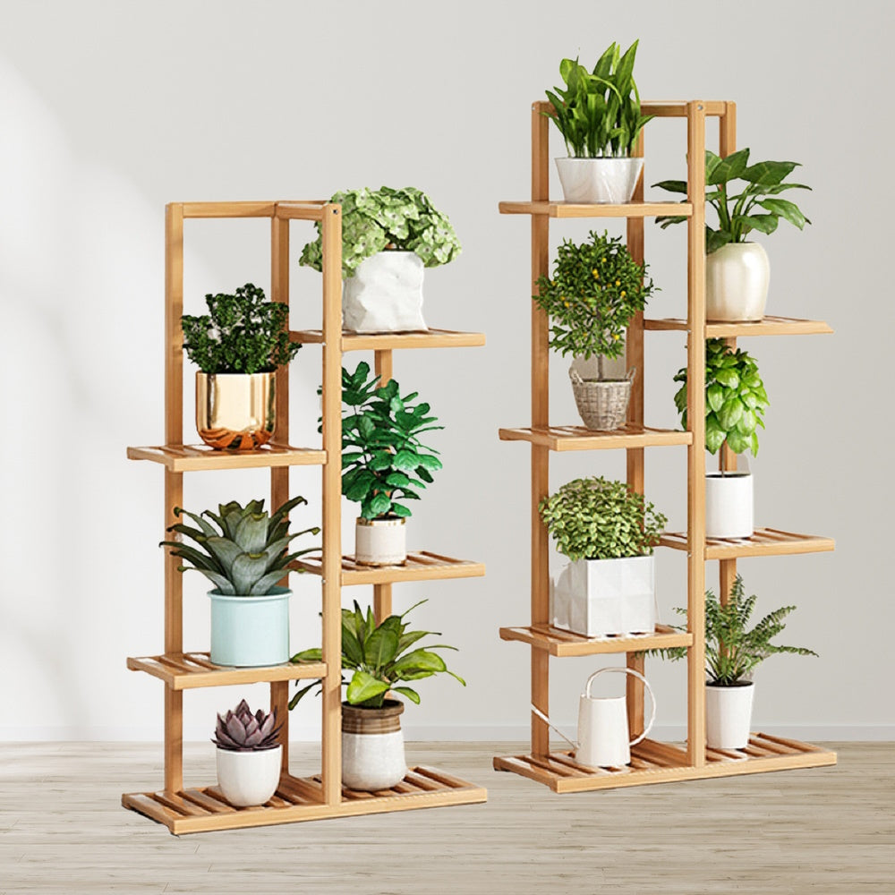 NOVEDEN Bamboo Plant Stand Rack 6 tier 7 Potted (120CM)