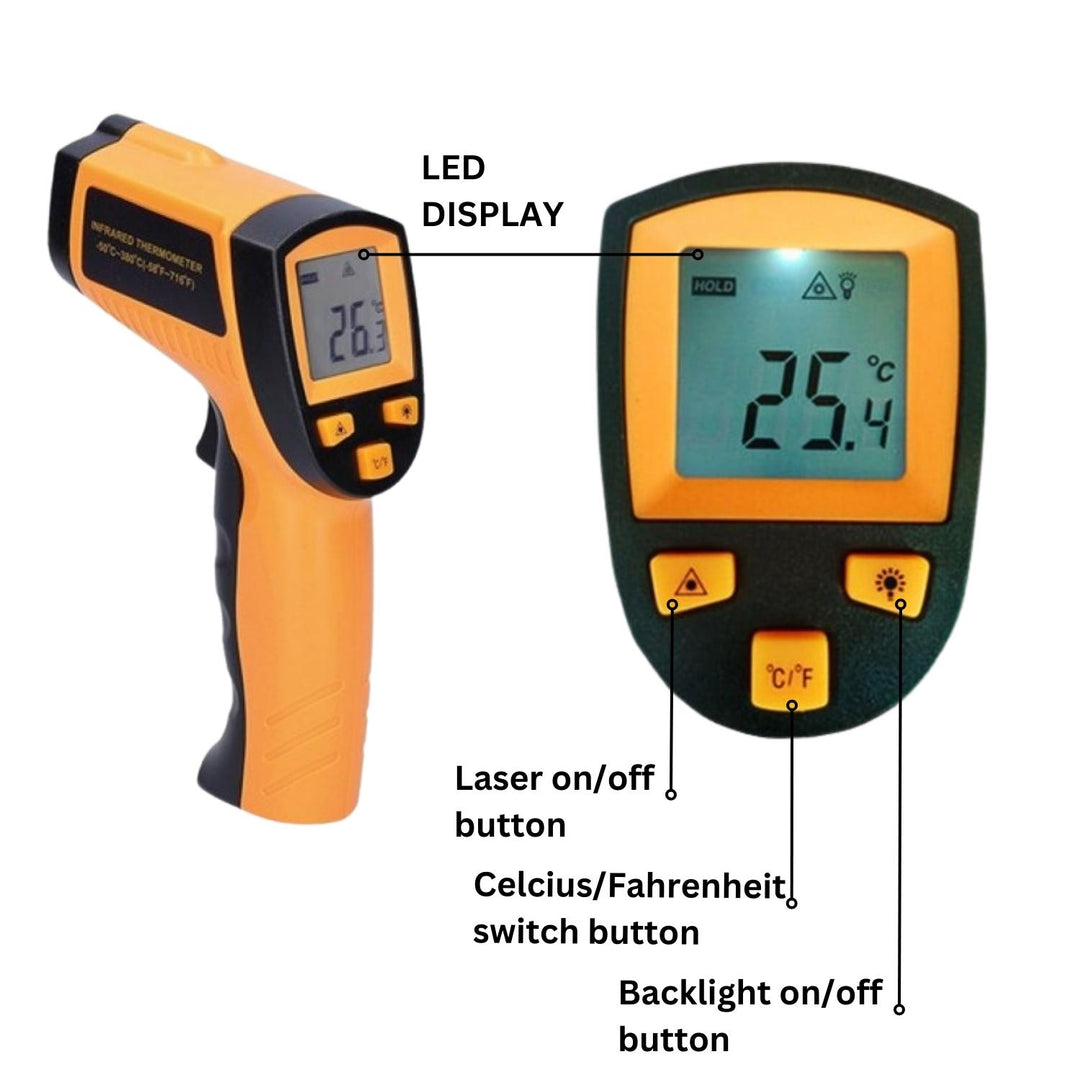 RYNOMATE Non-Contact Digital Laser -50℃~550℃ Temperature Gun with Adjustable Emissivity