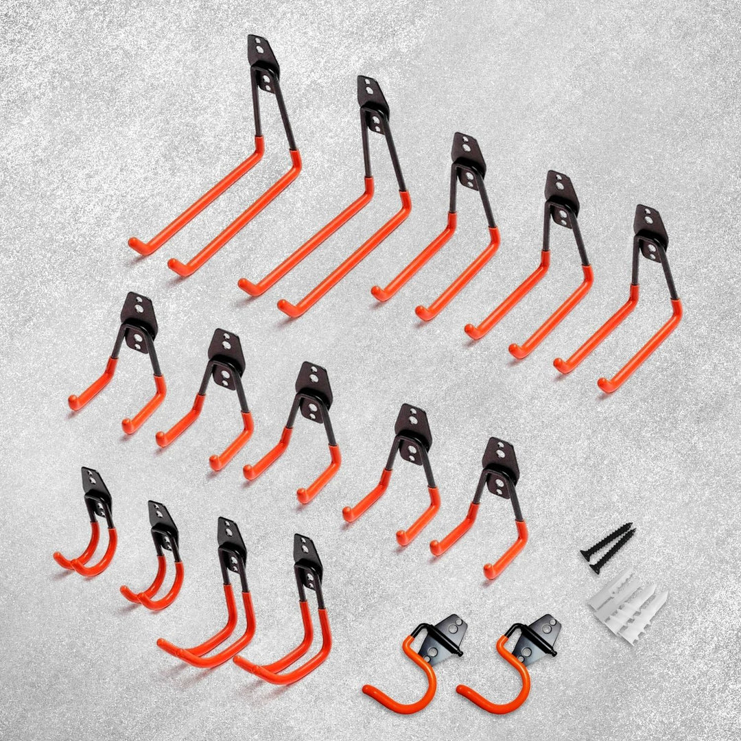 RYNOMATE 16 Pack Garage Hooks Heavy Duty (Orange)