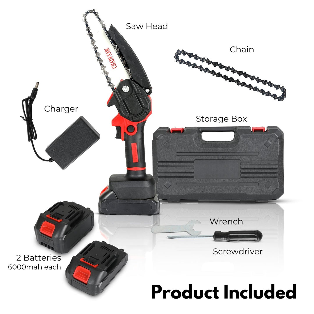 RYNOMATE Mini Handheld 6 Inch Cordless Electric Chainsaw