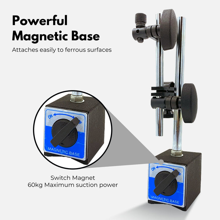 RYNOMATE Dial Indicator Gauge Magnetic Base with 22 Indicator Point Set (Blue)