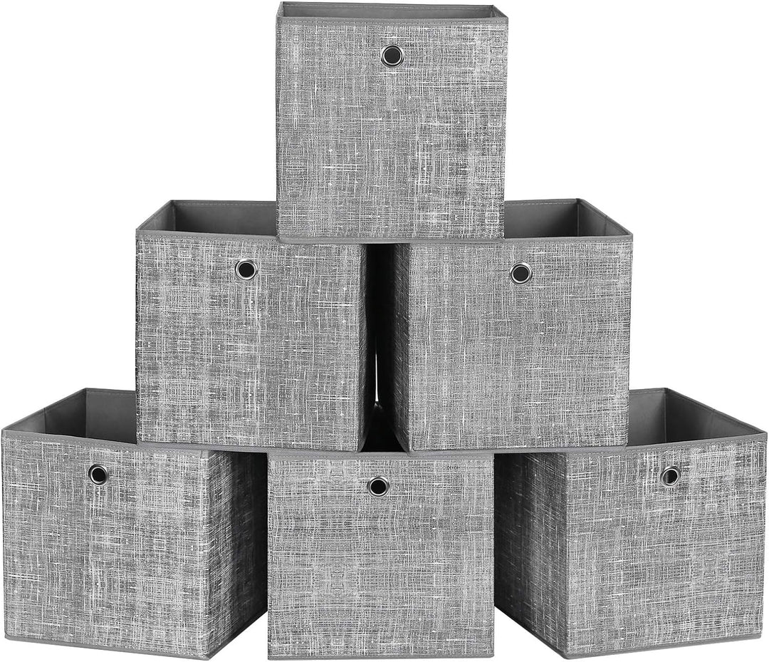 SONGMICS Storage Boxes 6 packs Non-Woven Fabric Grey