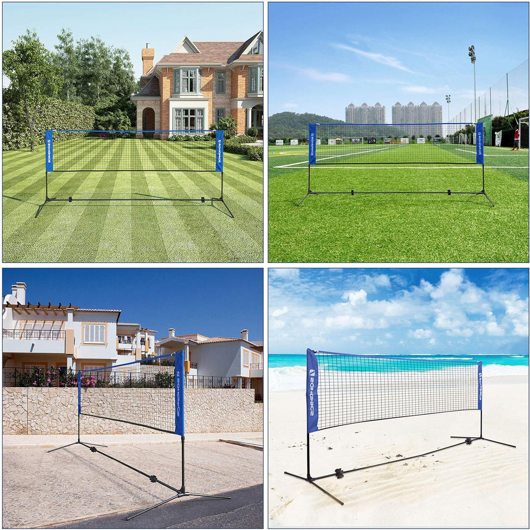 SONGMICS 3m Portable Tennis Badminton Net Blue