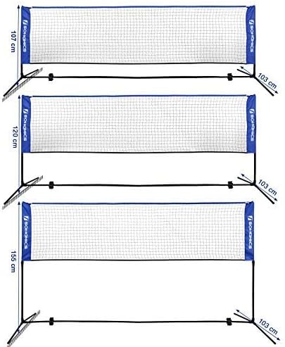 SONGMICS 3m Portable Tennis Badminton Net Blue