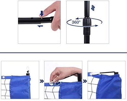 SONGMICS 3m Portable Tennis Badminton Net Blue